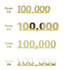 Custom-Fetti Number - 100,000 Gold