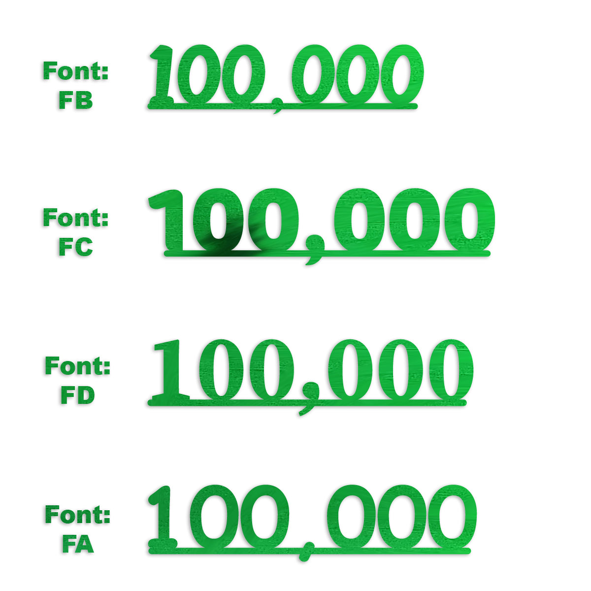 Custom-Fetti Number - 100,000 Green