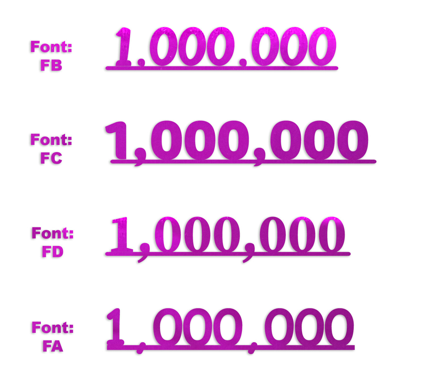 Custom-Fetti Number - 1,000,000 Fuchsia