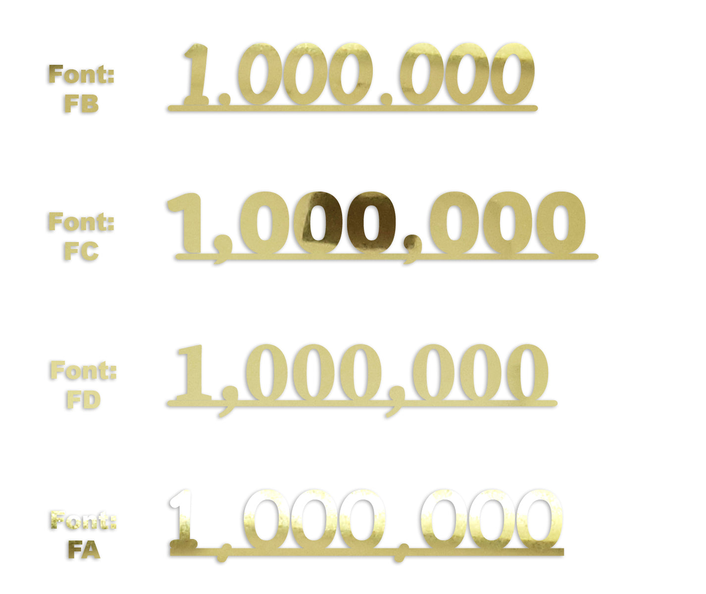 Custom-Fetti Number - 1,000,000 Gold