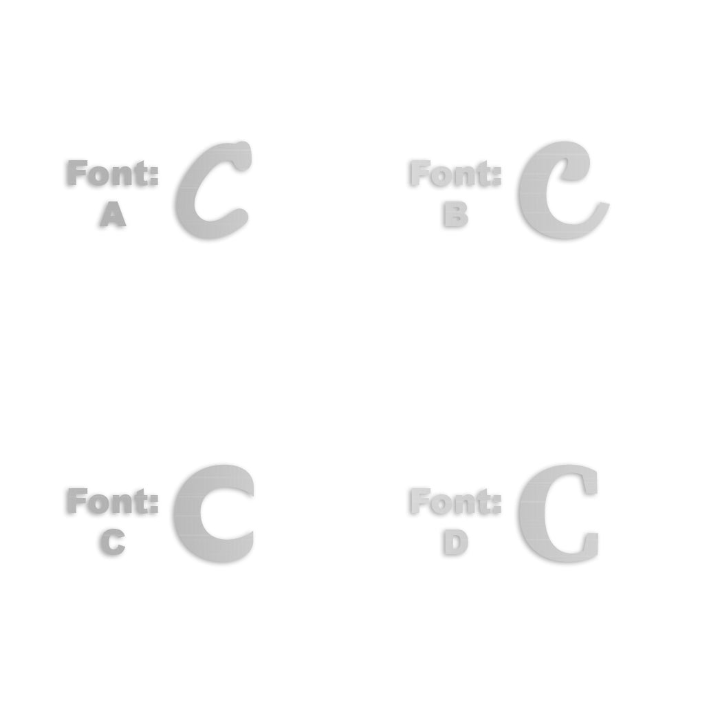 Custom-Fetti Letter - C Silver