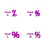 Custom-Fetti Symbol (Percent) - % Fuchsia