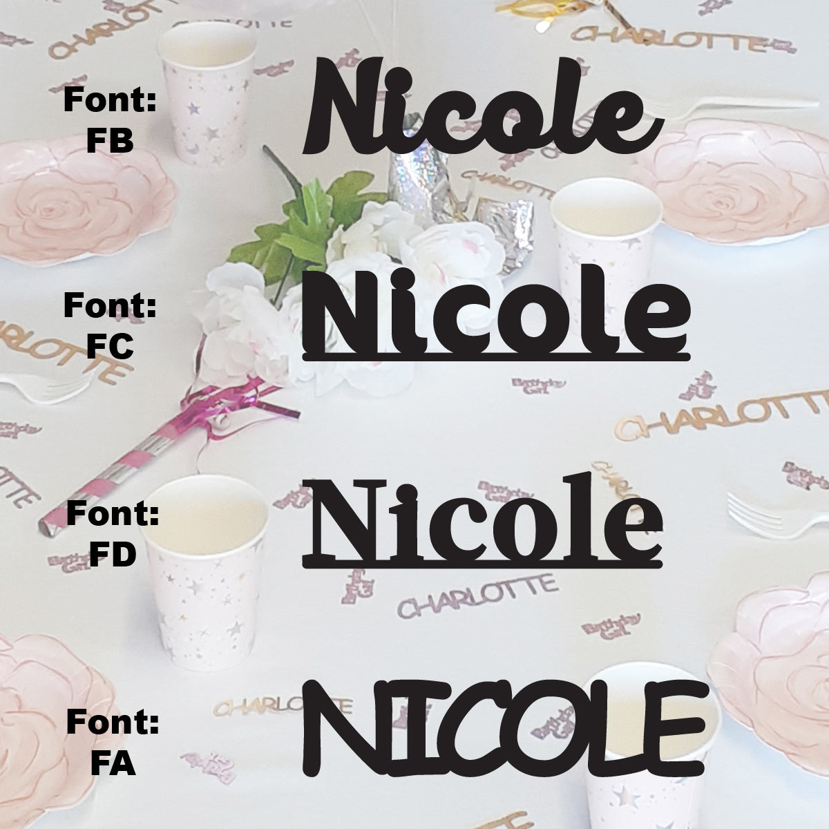 Custom-Fetti Girl - NICOLE Black