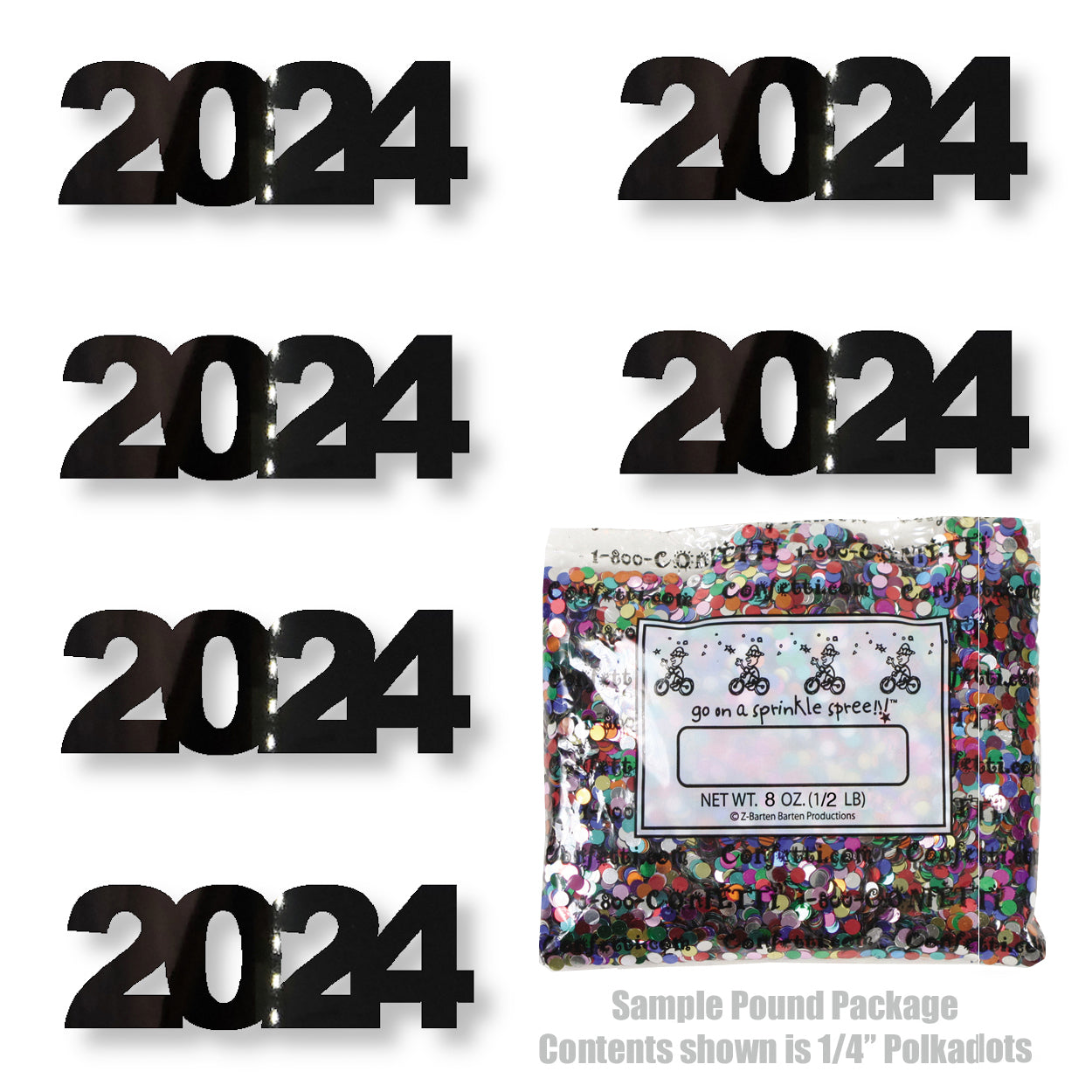 Confetti Year 2024 Black 