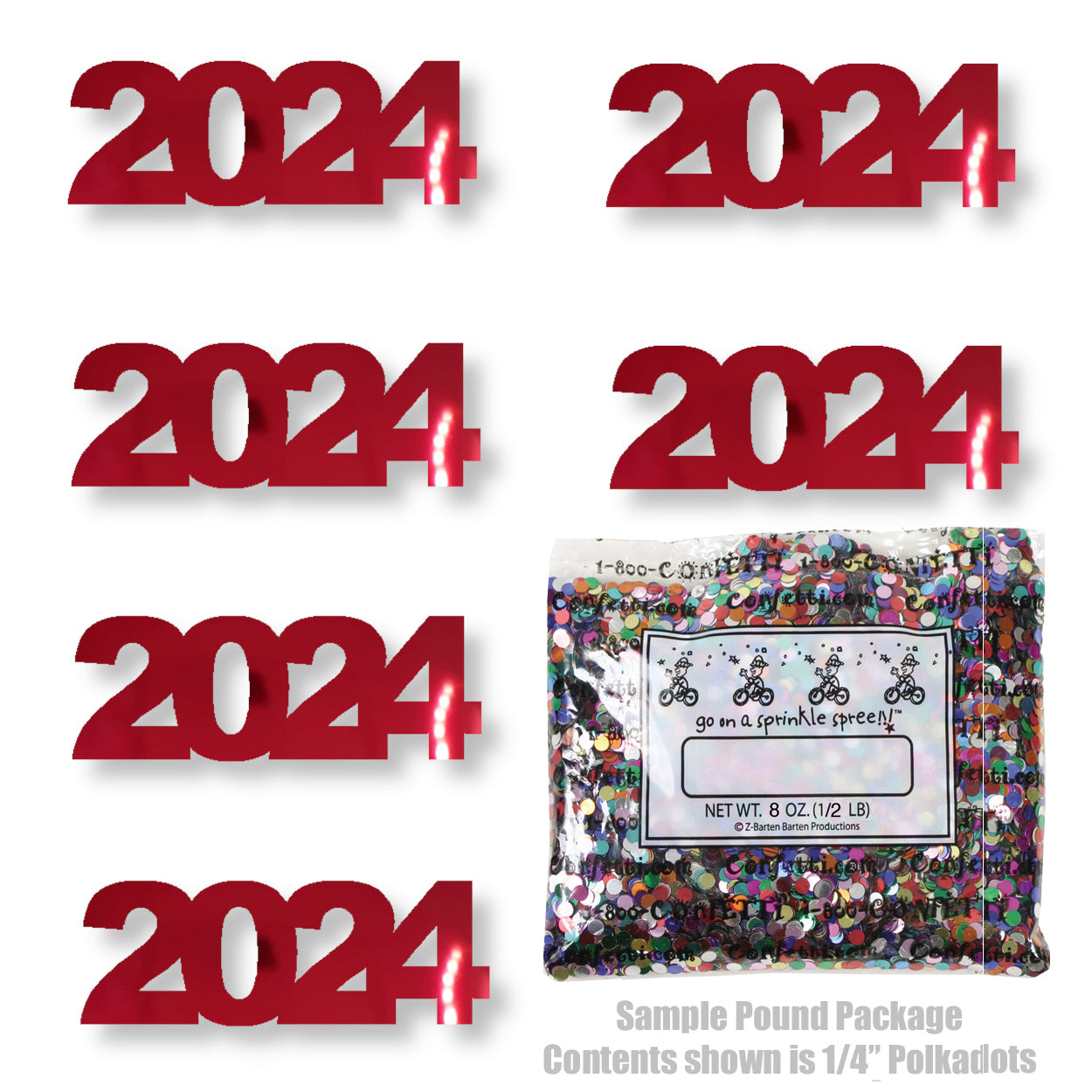 Confetti Year 2024 Red 