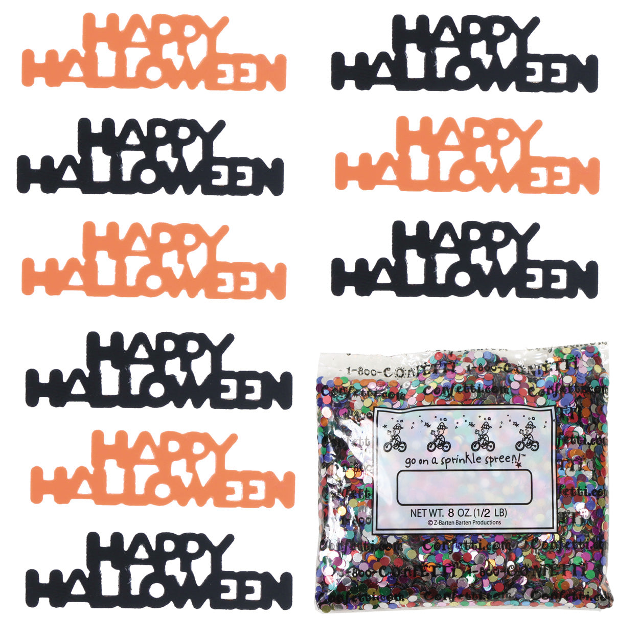 Confetti Word HAPPY HALLOWEEN Black, Orange 