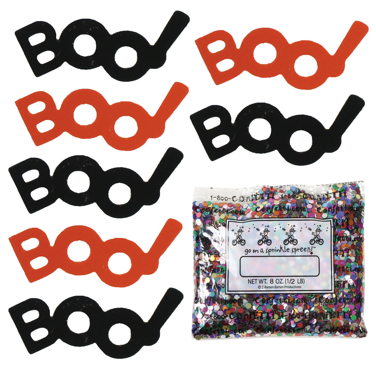 Confetti Word BOO! Black, Orange 