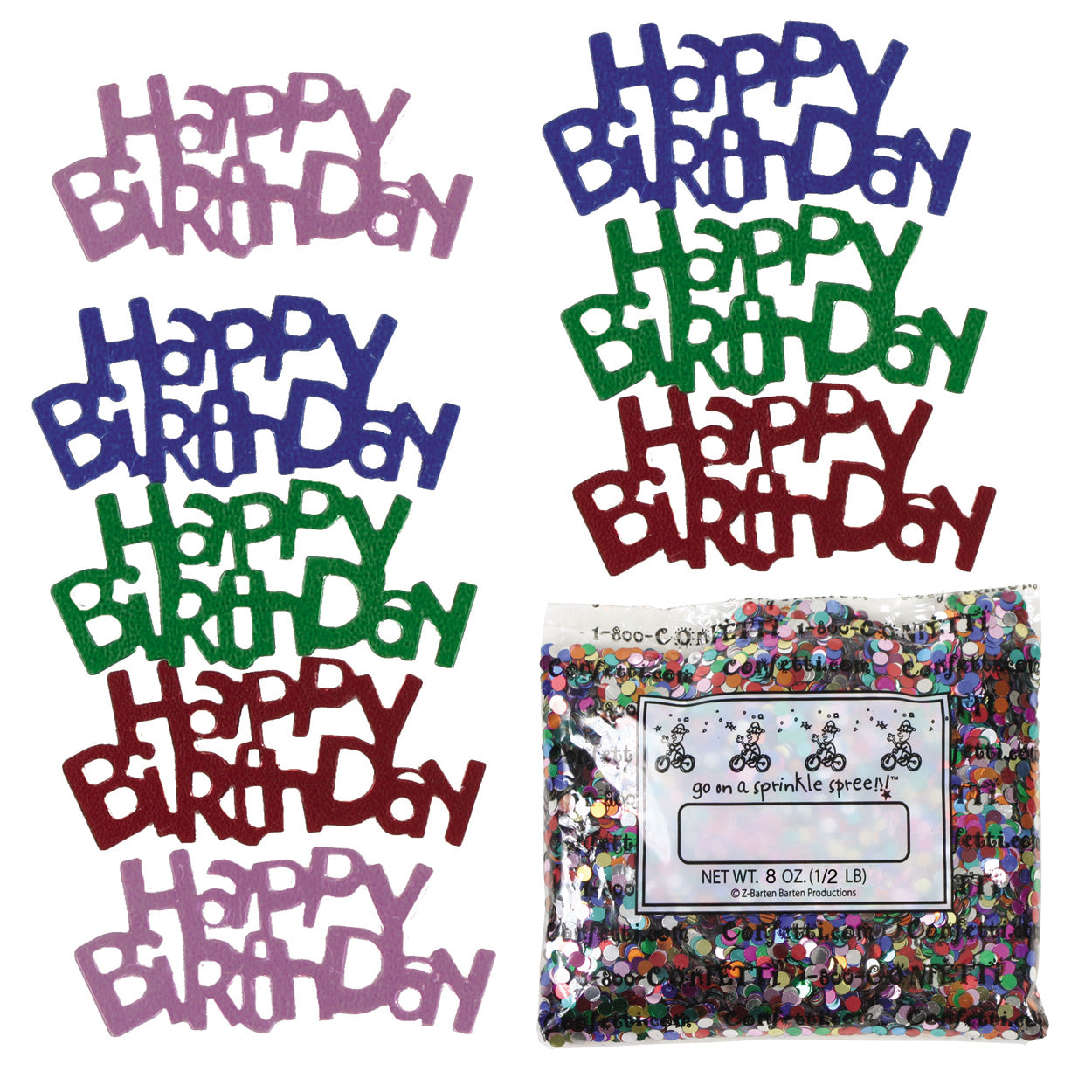 Confetti Word HAPPY BIRTHDAY MultiColors 