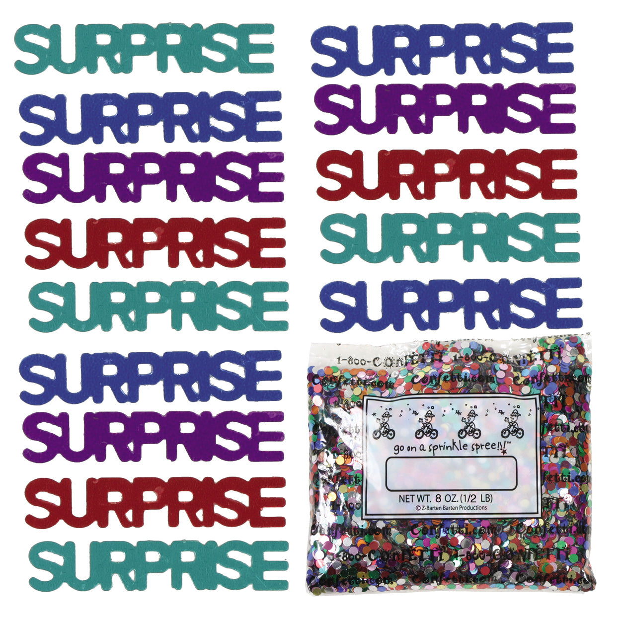 Confetti Word SURPRISE MultiColors 