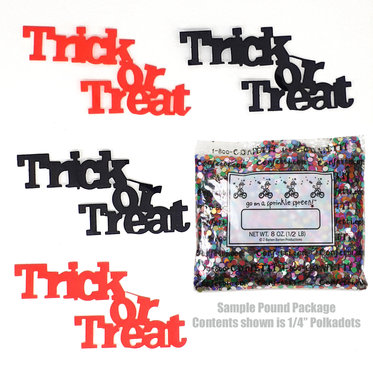 Confetti Word Trick or Treat Black/Orange Mix 