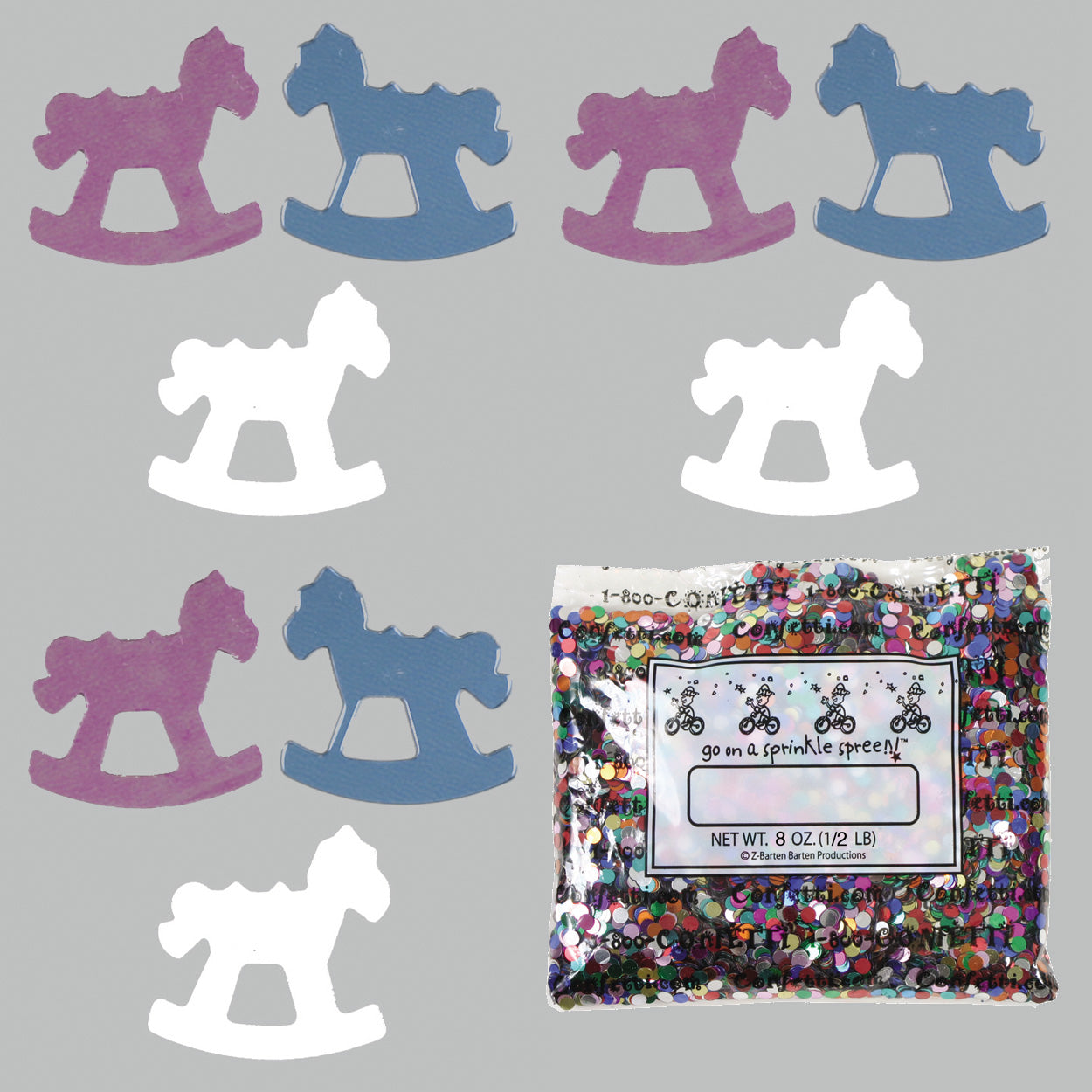 Confetti Rocking Horse Blue, Pink, White 