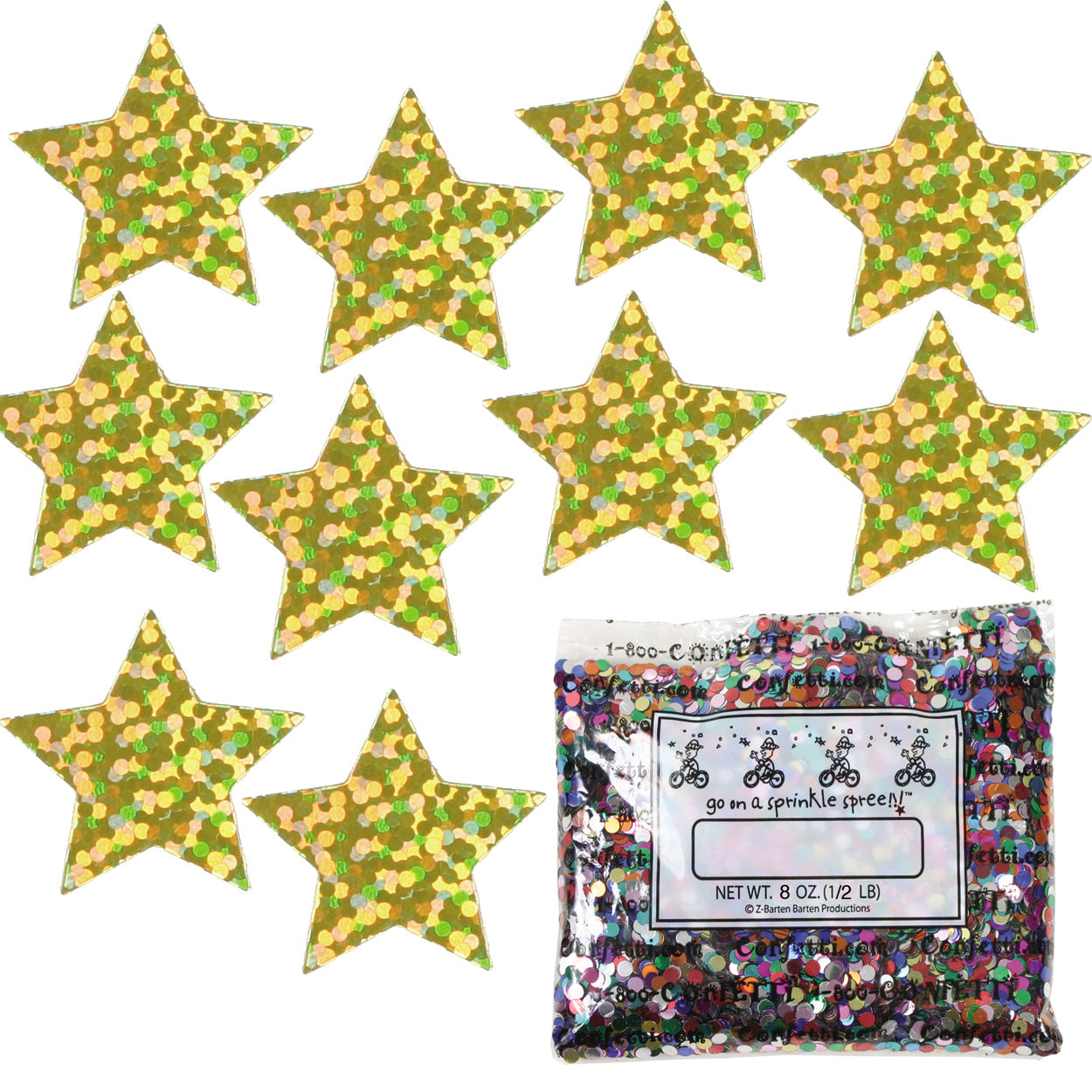 Confetti Star 3/4" Prisma Gold 