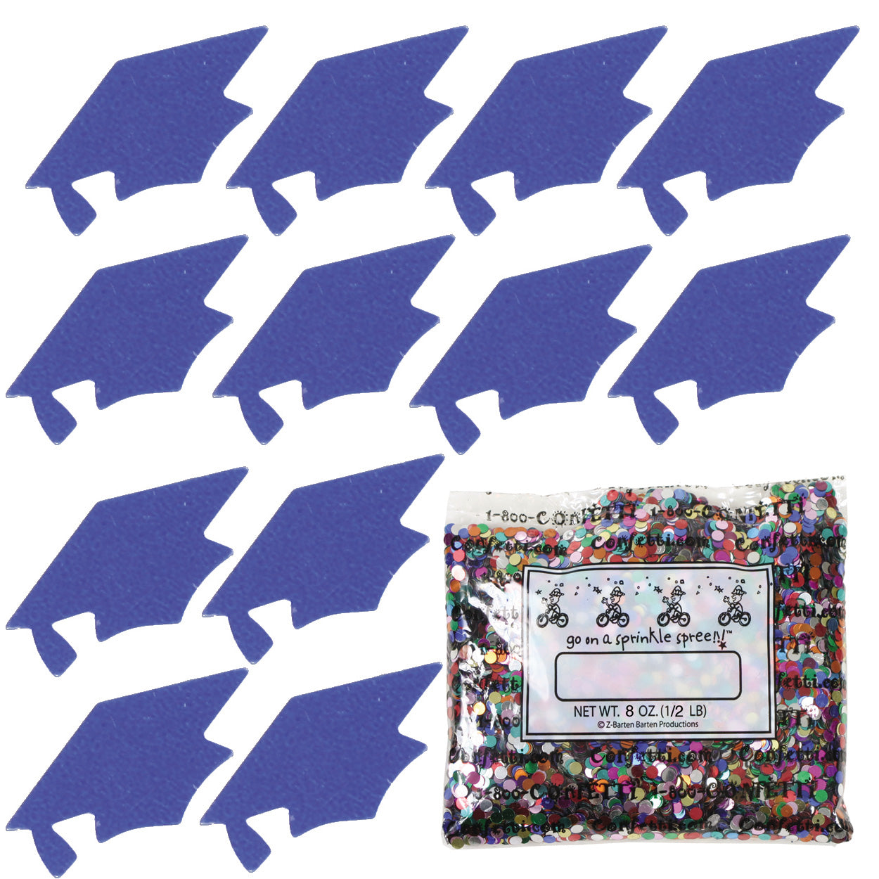 Confetti Grad Cap Blue Royal 