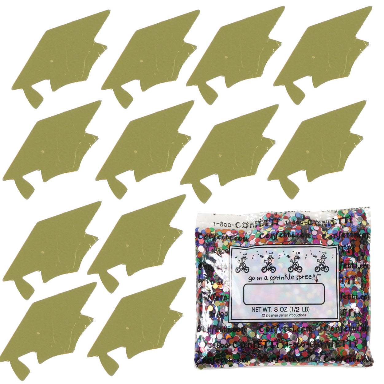 Confetti Grad Cap Gold 