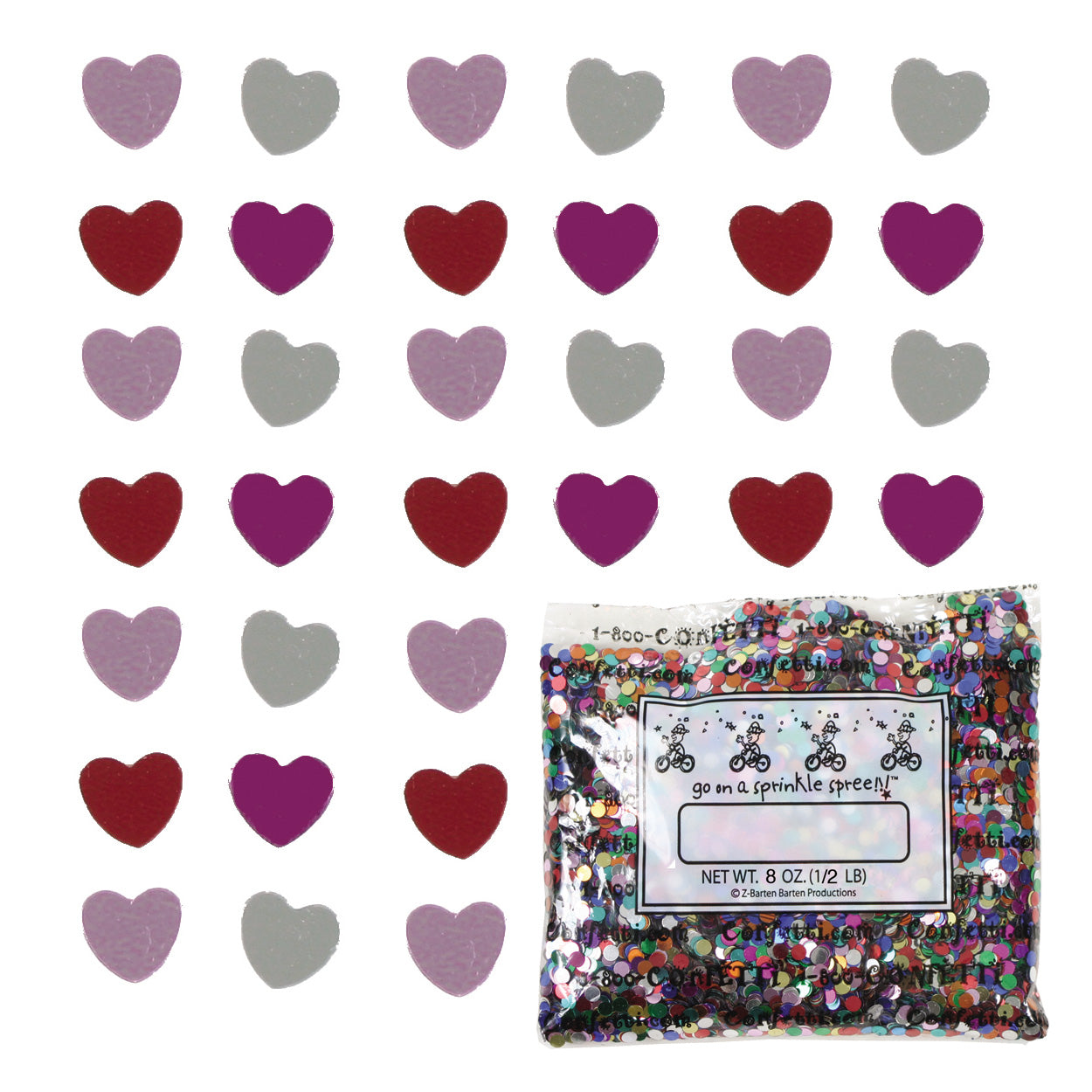 Confetti Heart 1/4" MultiColors 