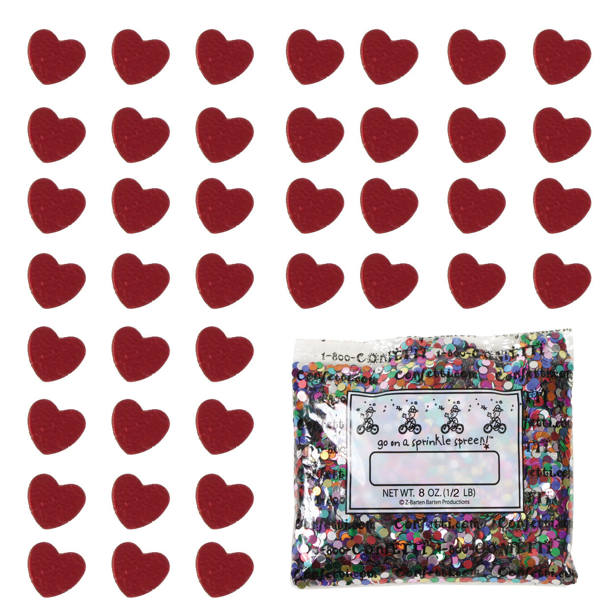 Confetti Heart 1/4" Red 