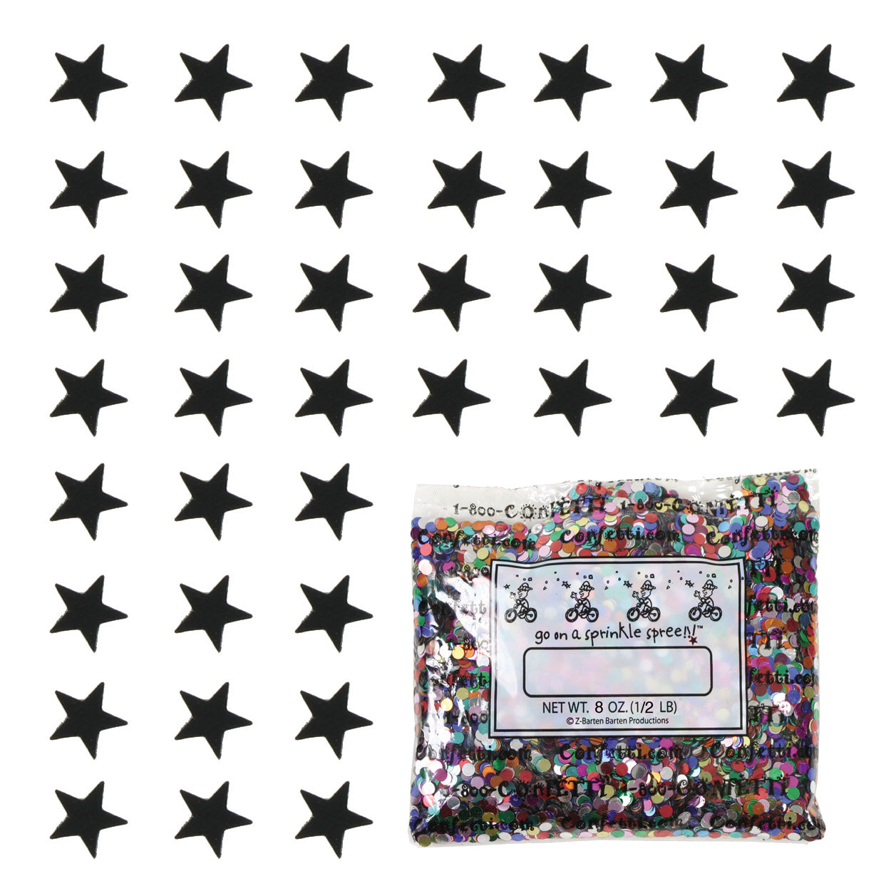 Confetti Star 1/4" Black 