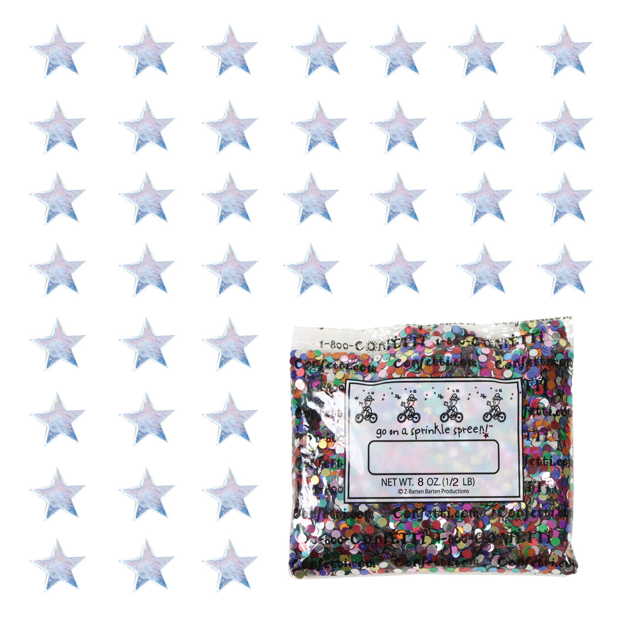 Confetti Star 1/4" Iridescent 