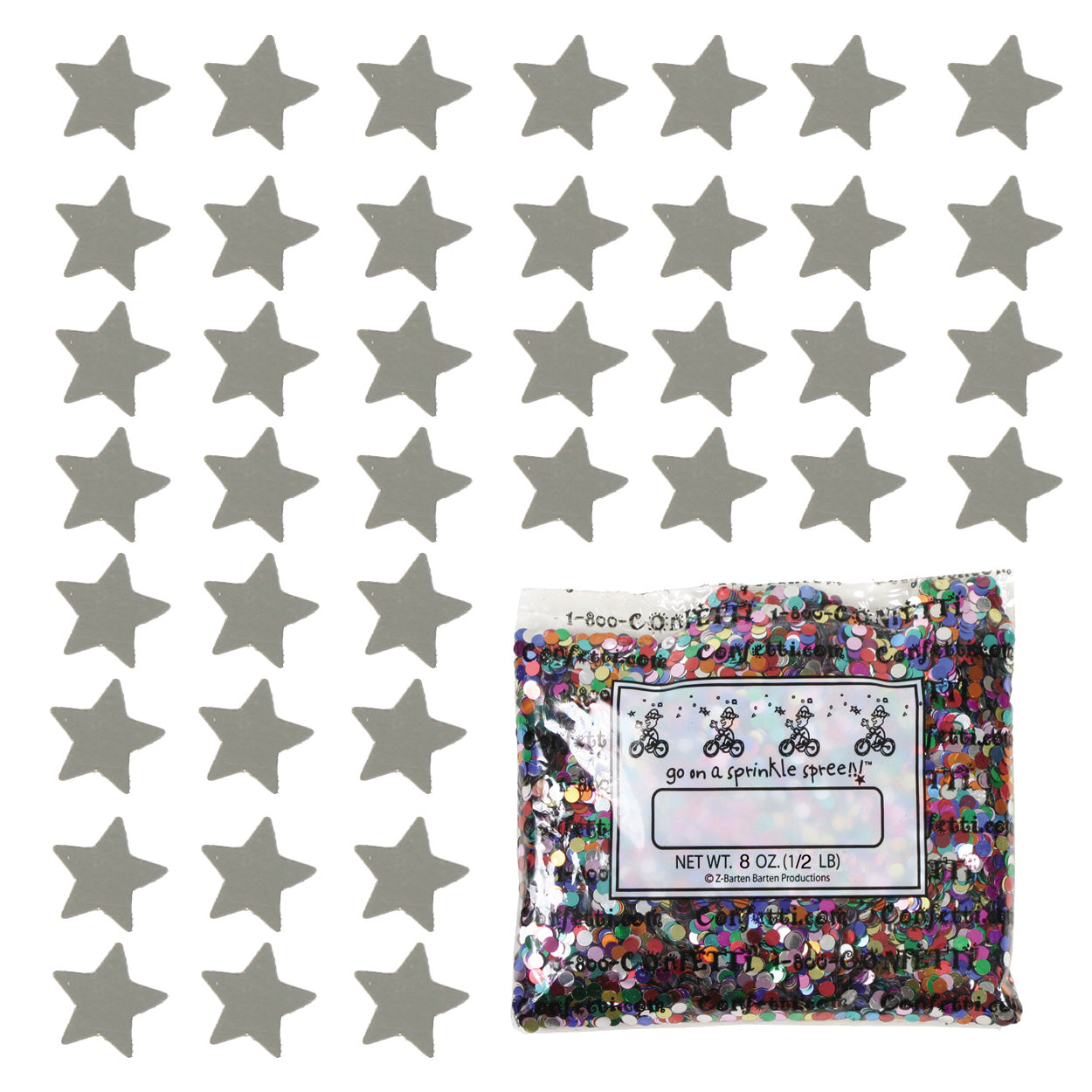 Confetti Star 1/4" Silver 