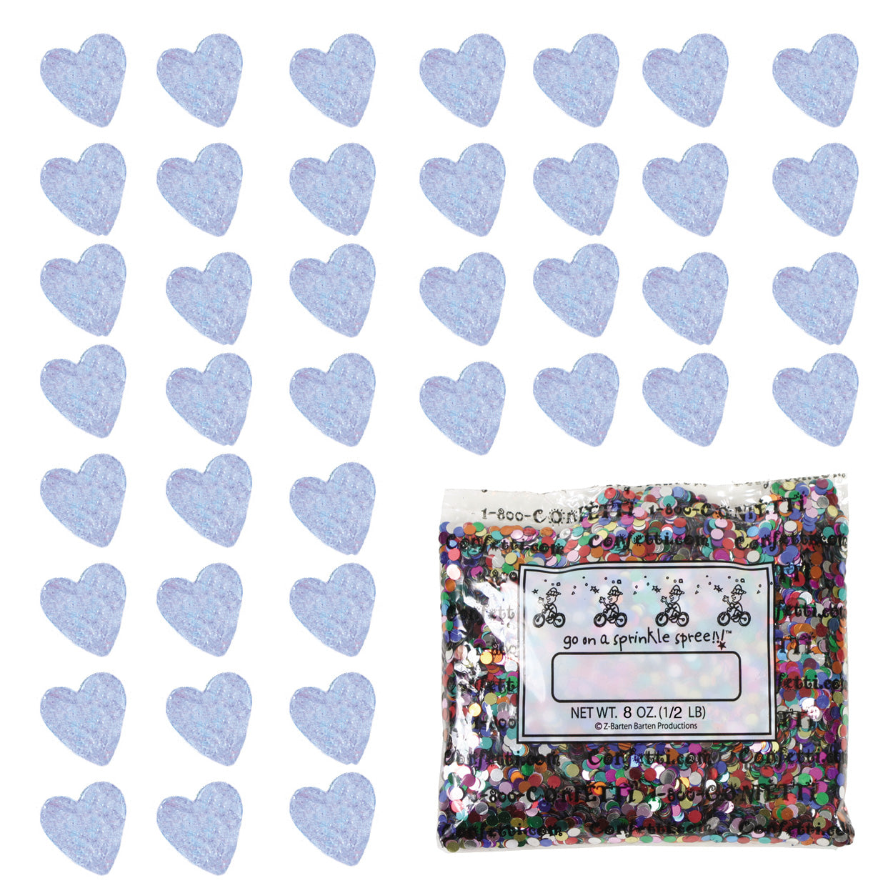 Confetti Heart 1/4" Iridescent 