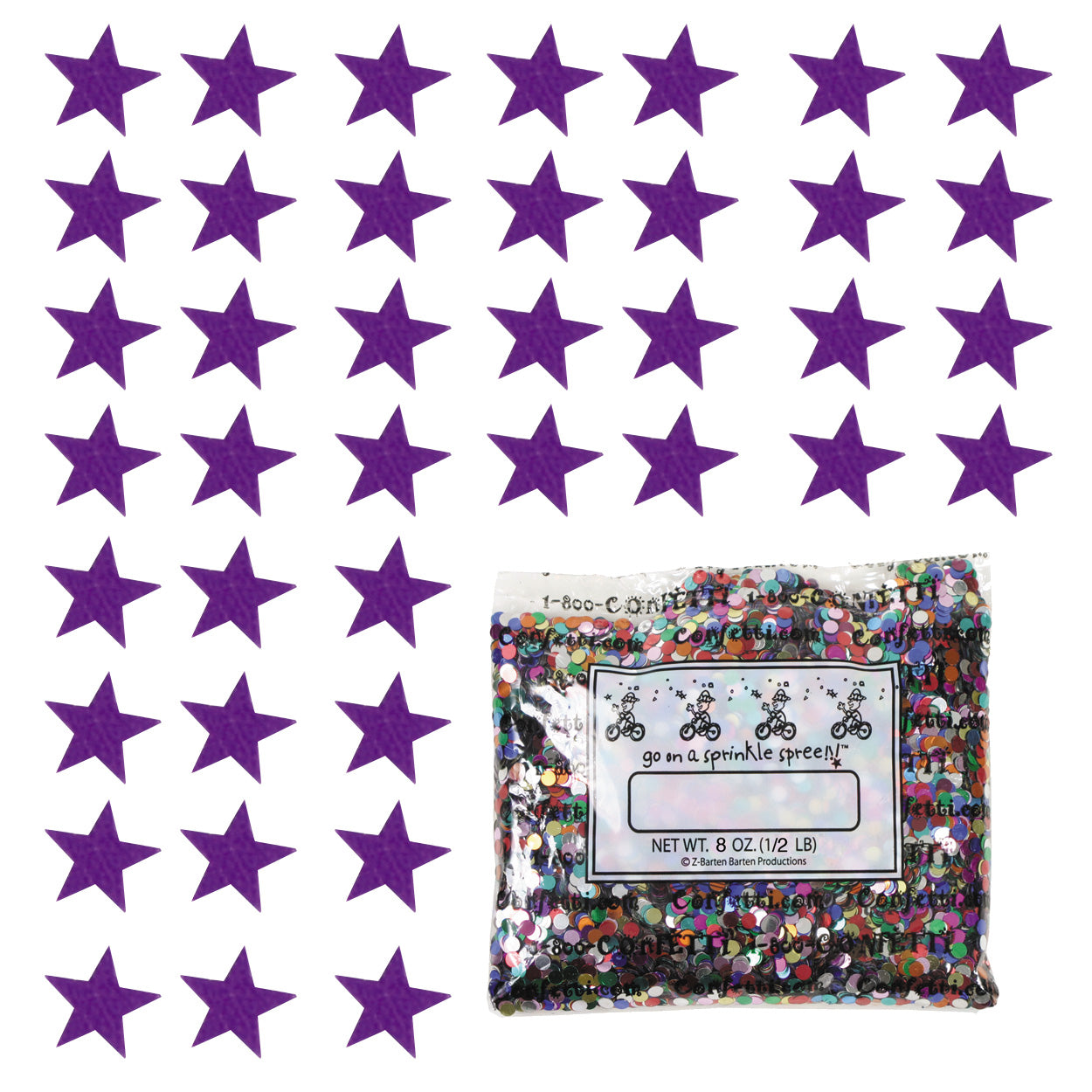 Confetti Star 1/4" Purple 