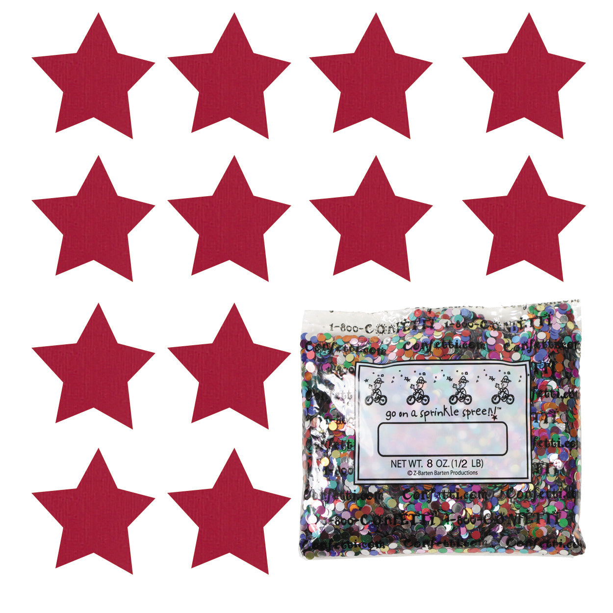 Confetti Star 3/4" Red 