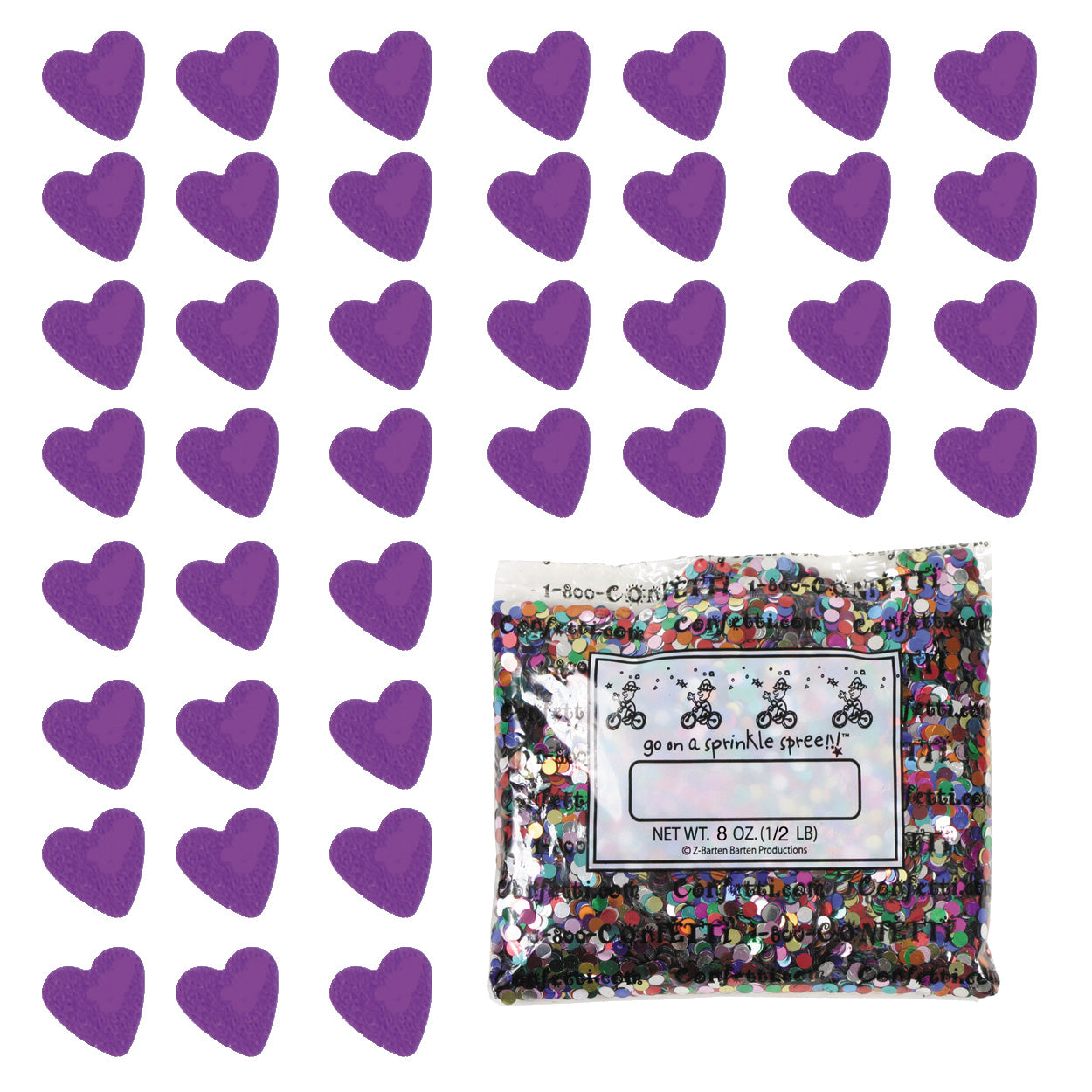 Confetti Heart 1/4" Purple 