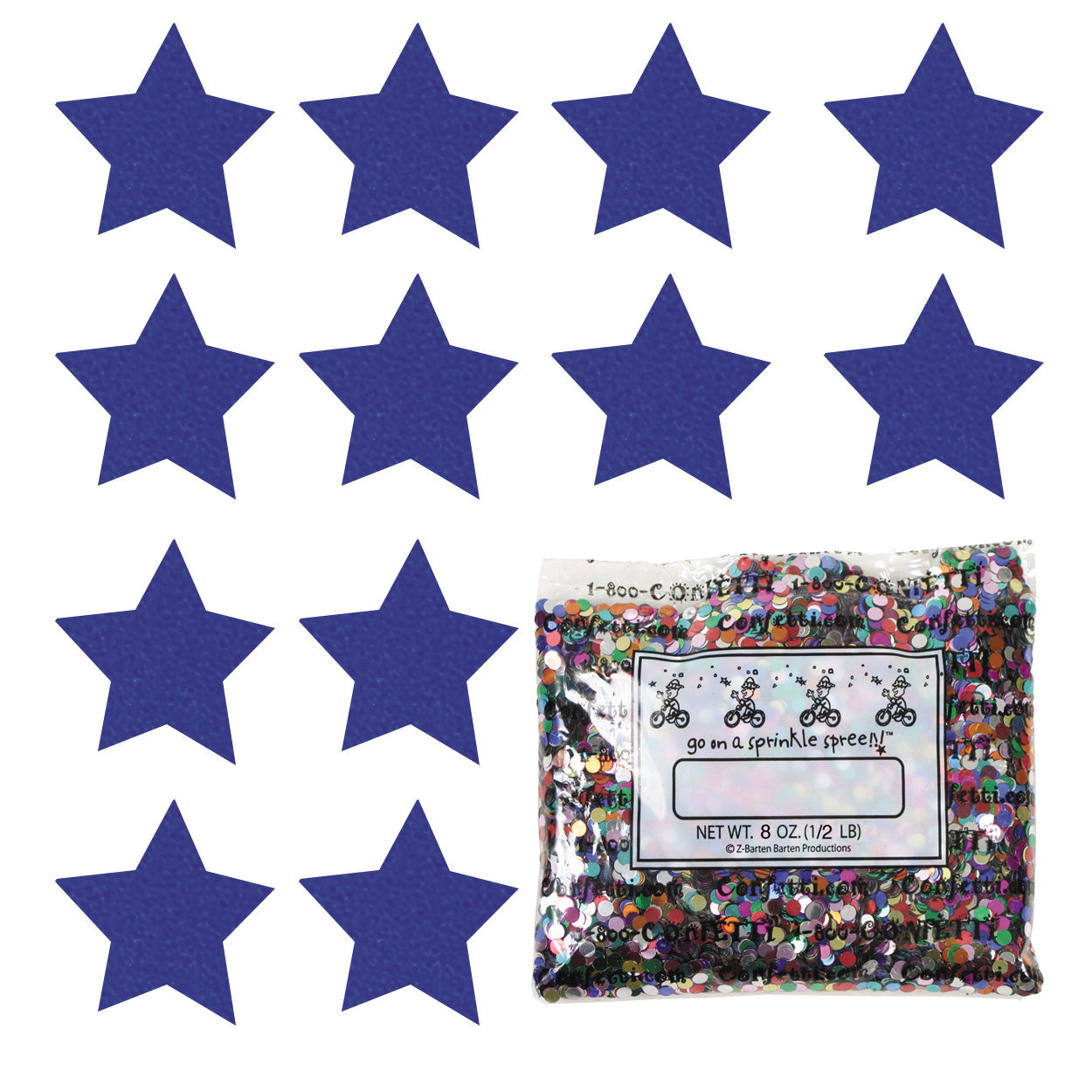 Confetti Star 3/4" Blue Royal 