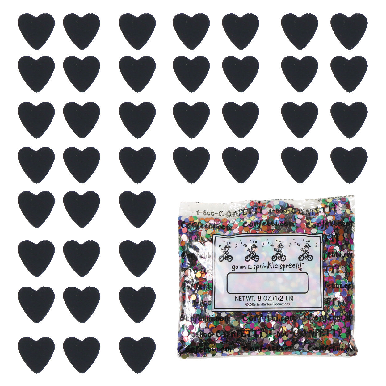 Confetti Heart 1/4" Black 