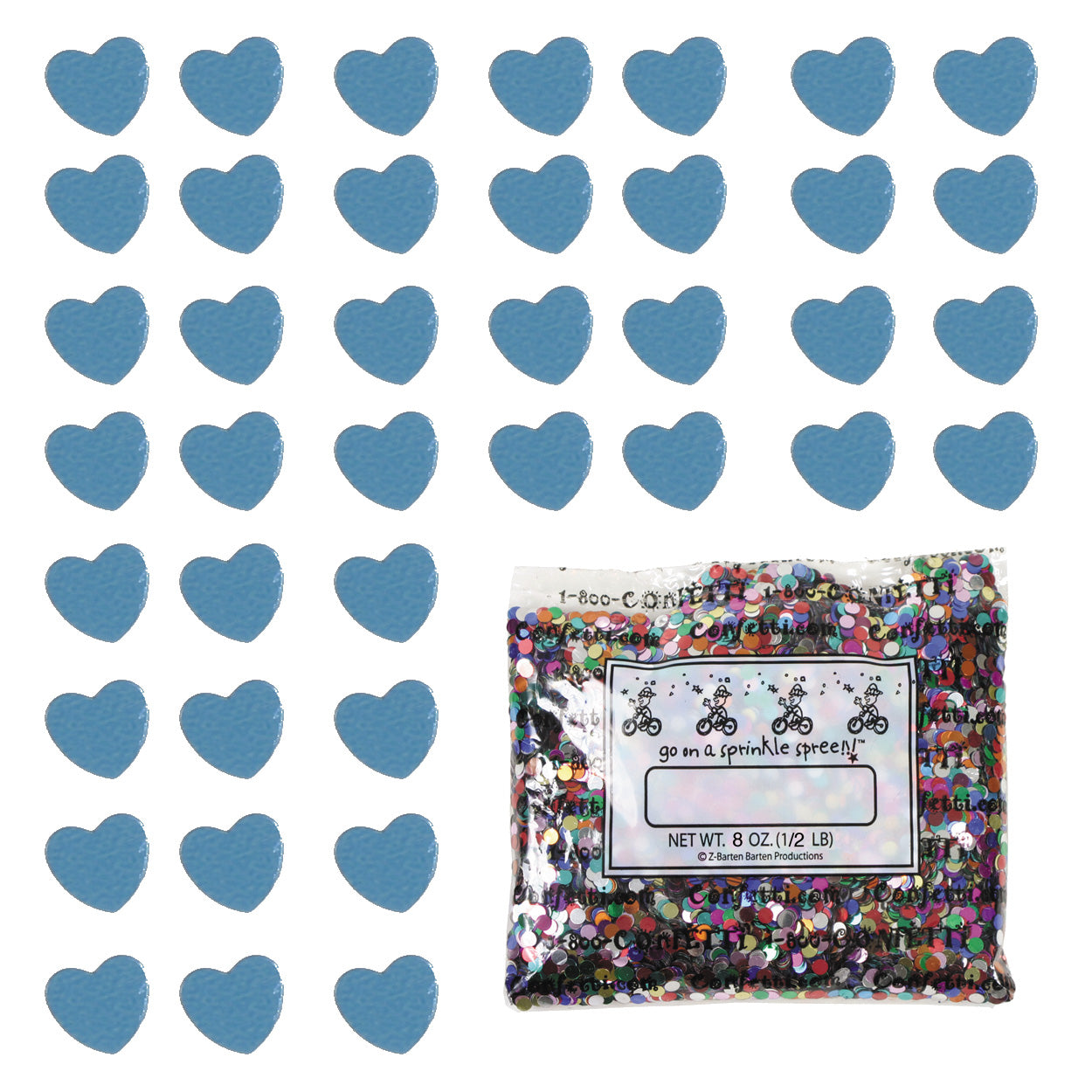 Confetti Heart 1/4" Blue Sky 