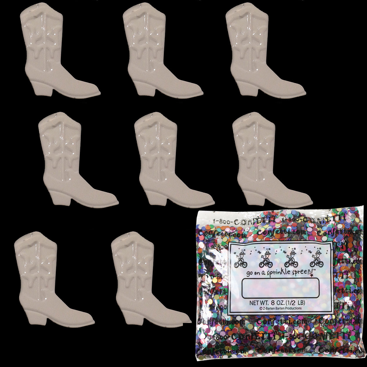 Confetti Cowboy Boot White 