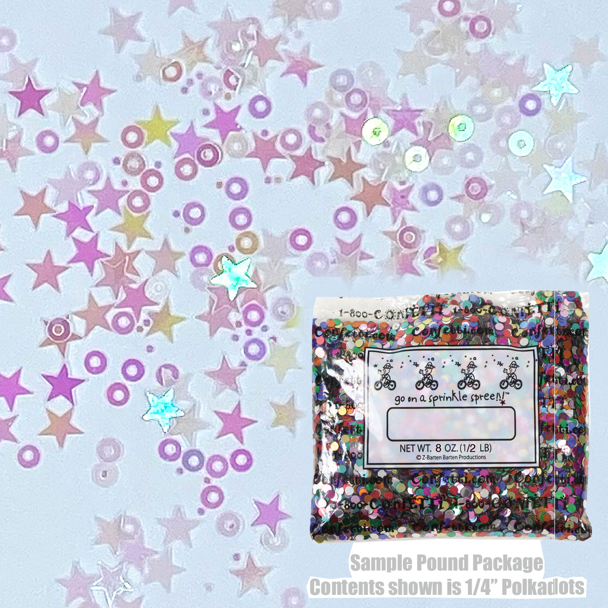 Confetti MS Star/Dot 1/8" Iridescent 