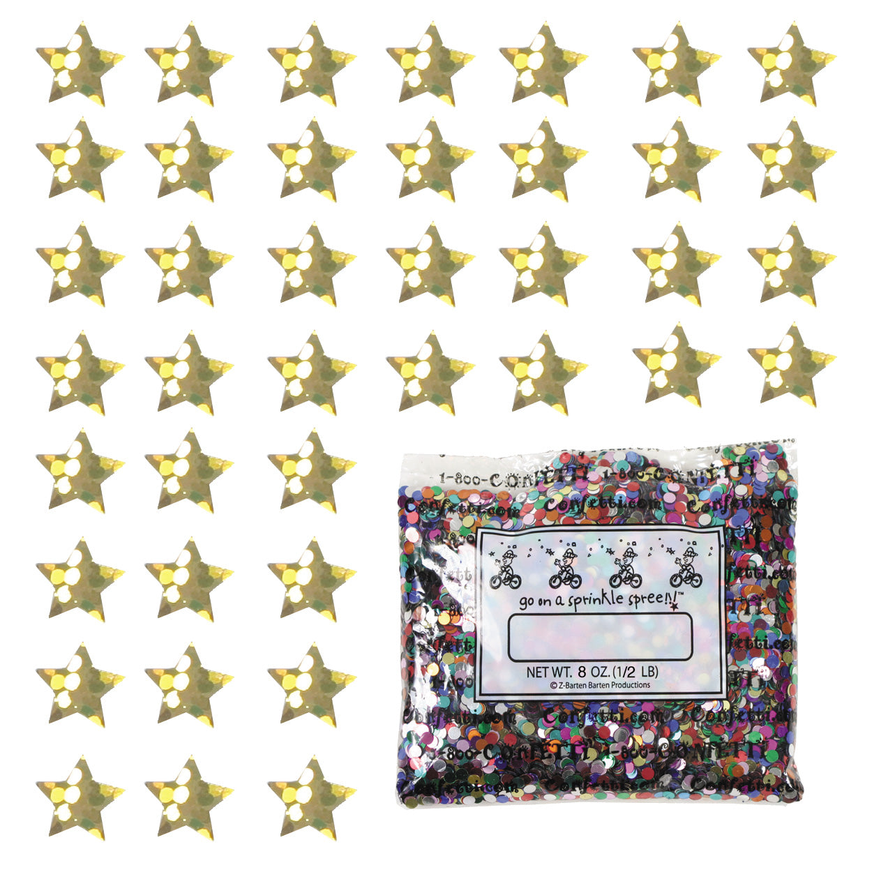 Confetti Star 1/4" Prisma Gold 