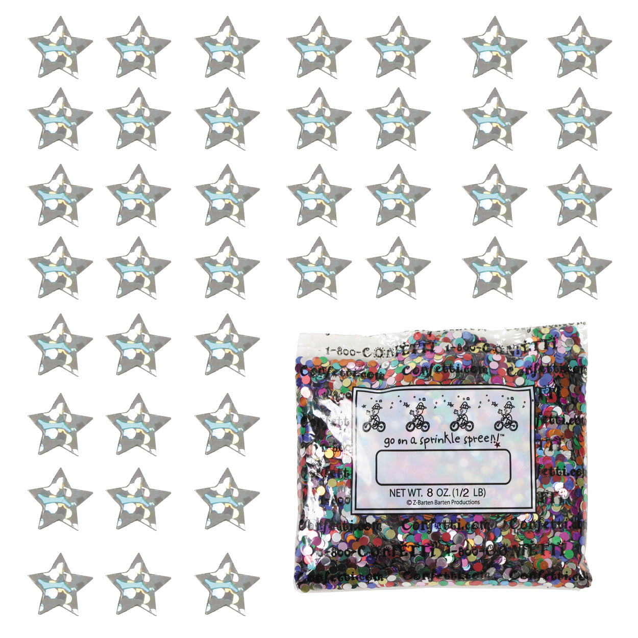 Confetti Star 1/4" Prisma Silver 