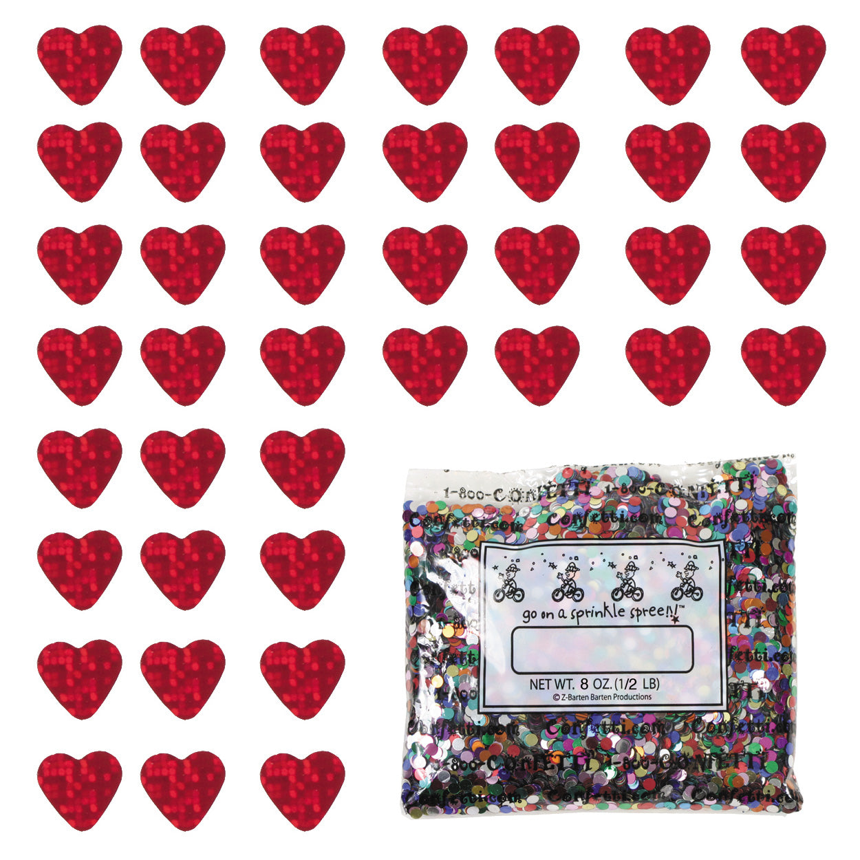 Confetti Heart 1/4" Prisma Red 