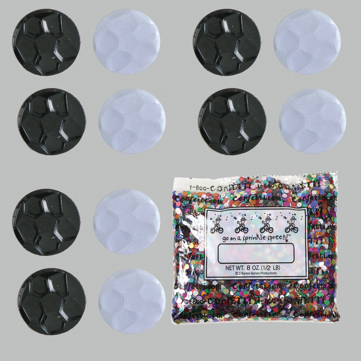 Confetti Soccer Ball Black, White 