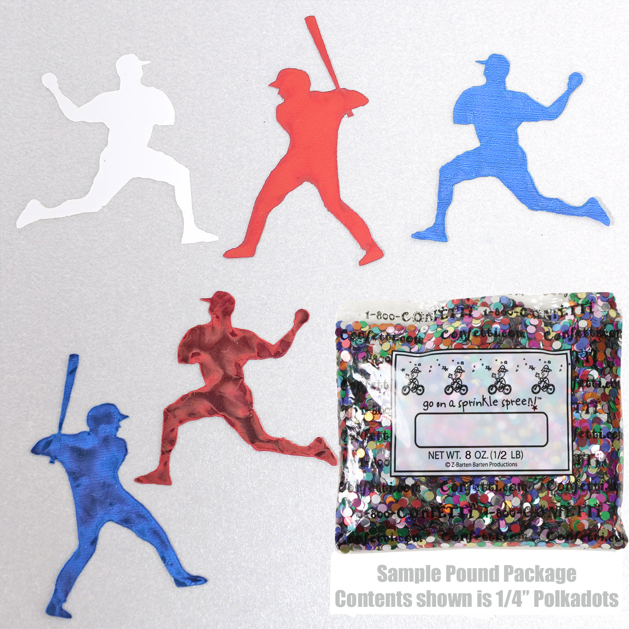 Confetti Baseball Player Red, White, Blue Mix 