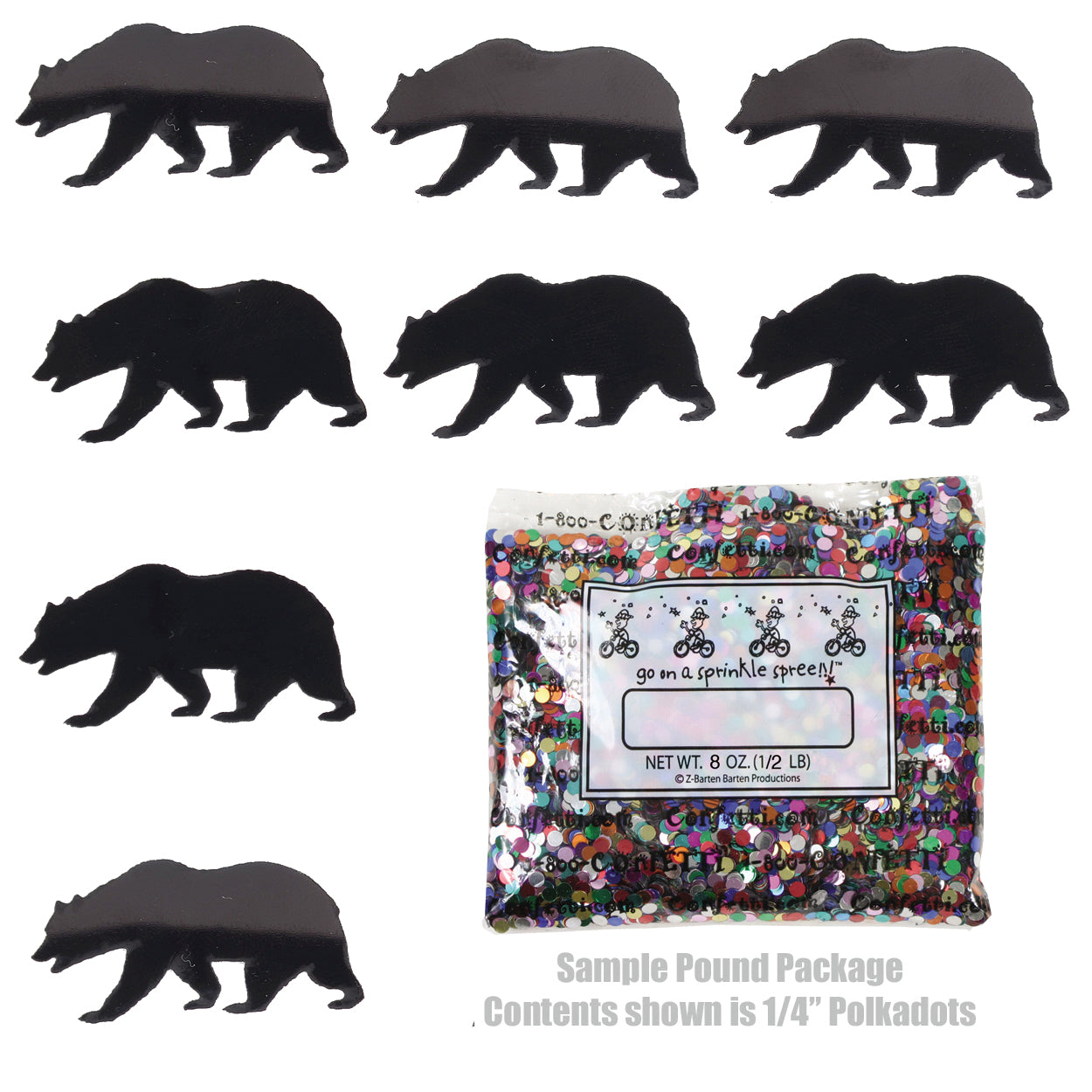 Confetti Grizzly Bear Black 