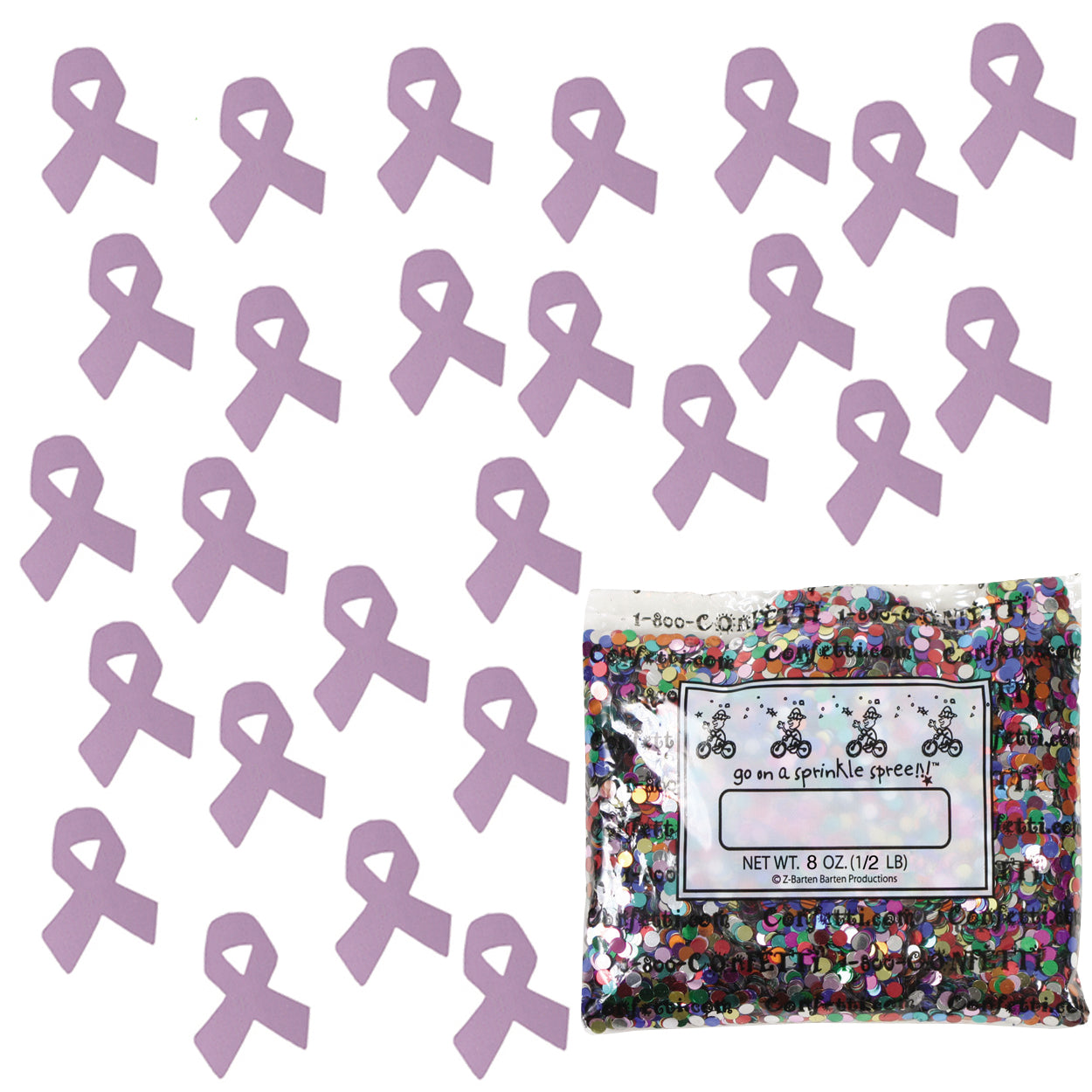 Confetti Ribbon Aware 1/8" Pink 