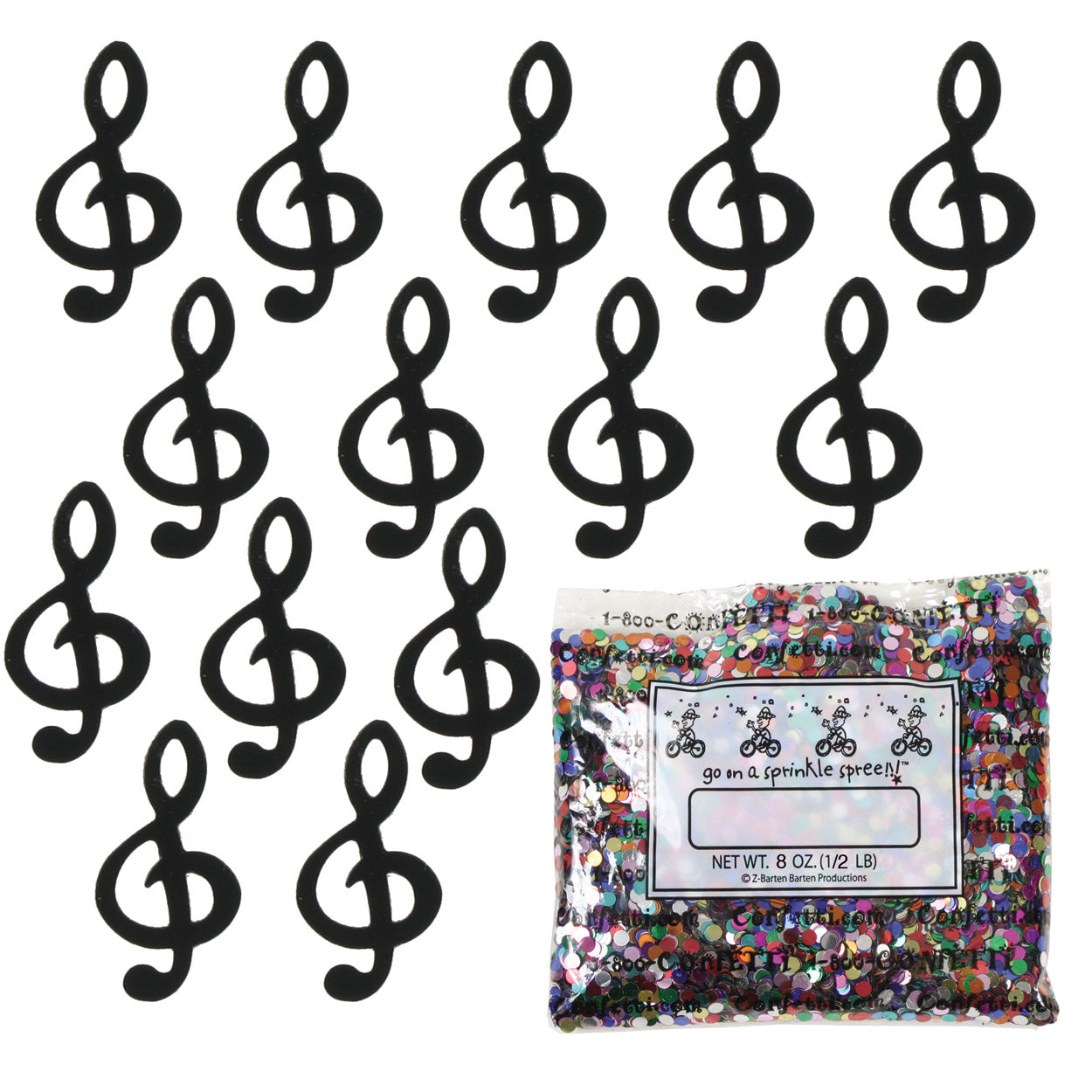 Confetti Music Clef Note Black 