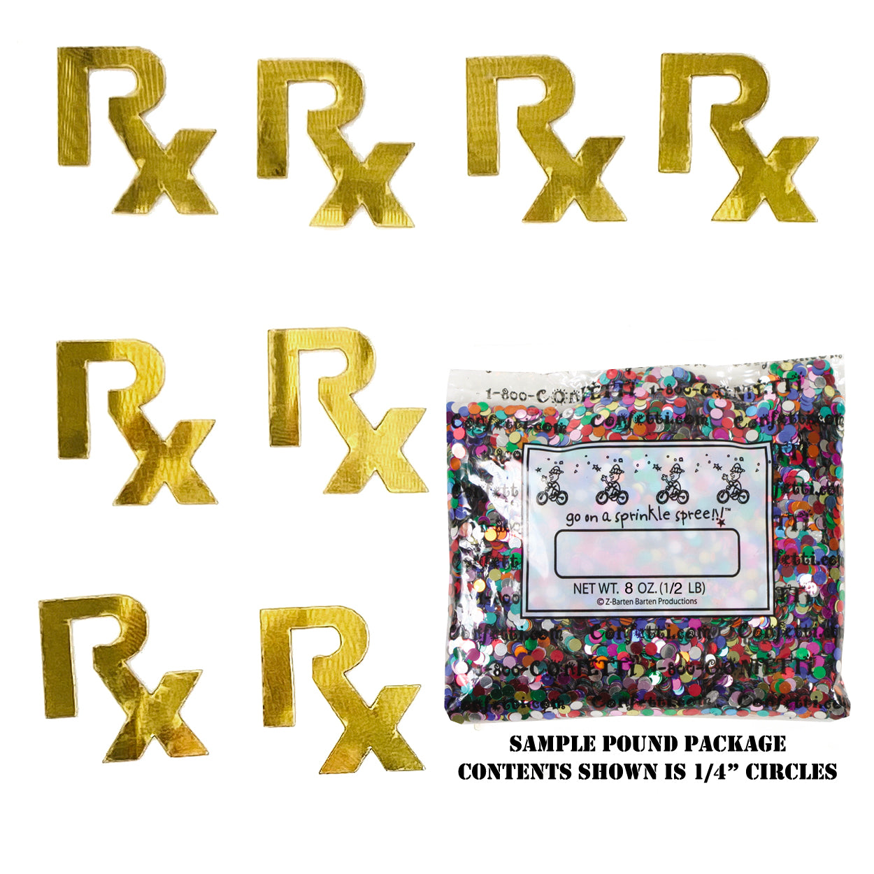 Confetti RX Symbol Gold 