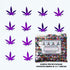 Confetti Marijuana Leaf 3/8" Purple 