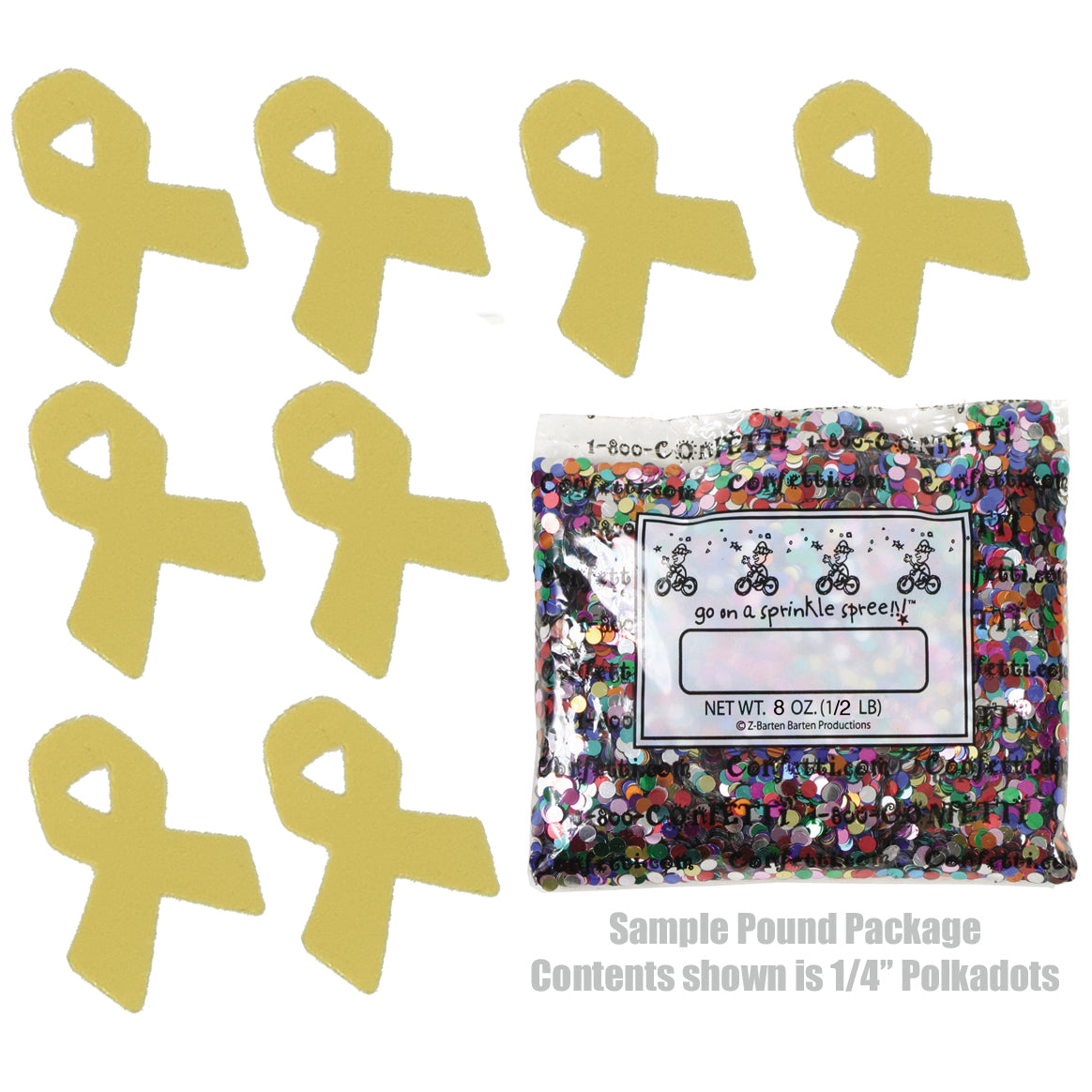 Confetti Ribbon Aware 5/8" Yellow 