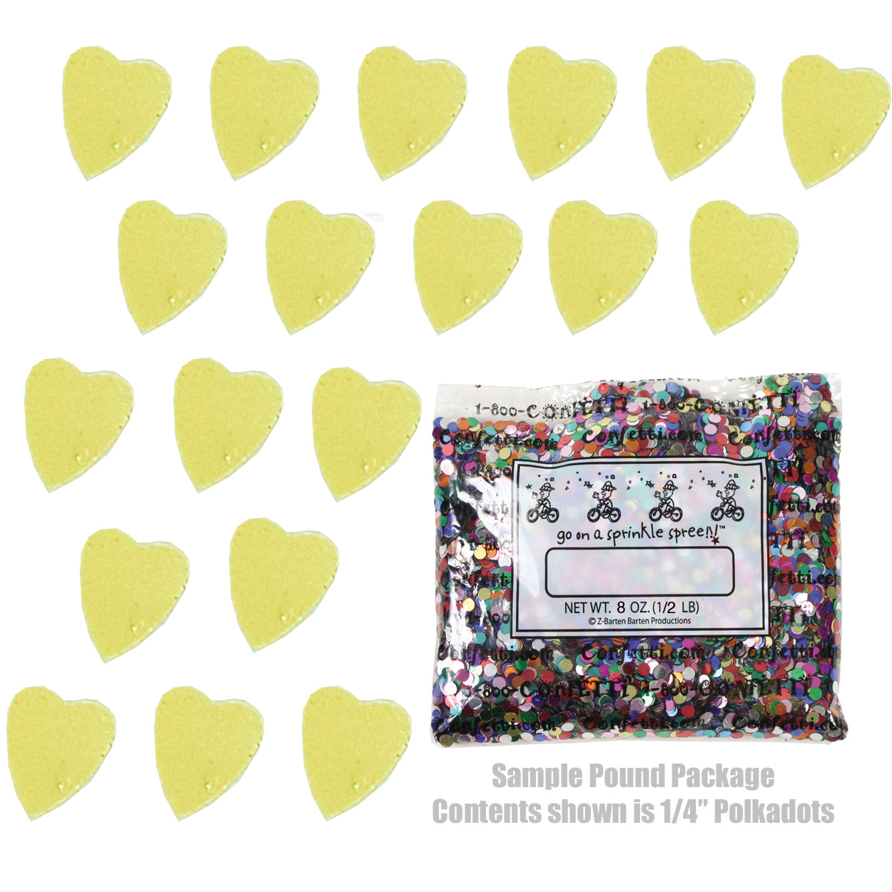 Confetti Heart 1/4" Yellow 