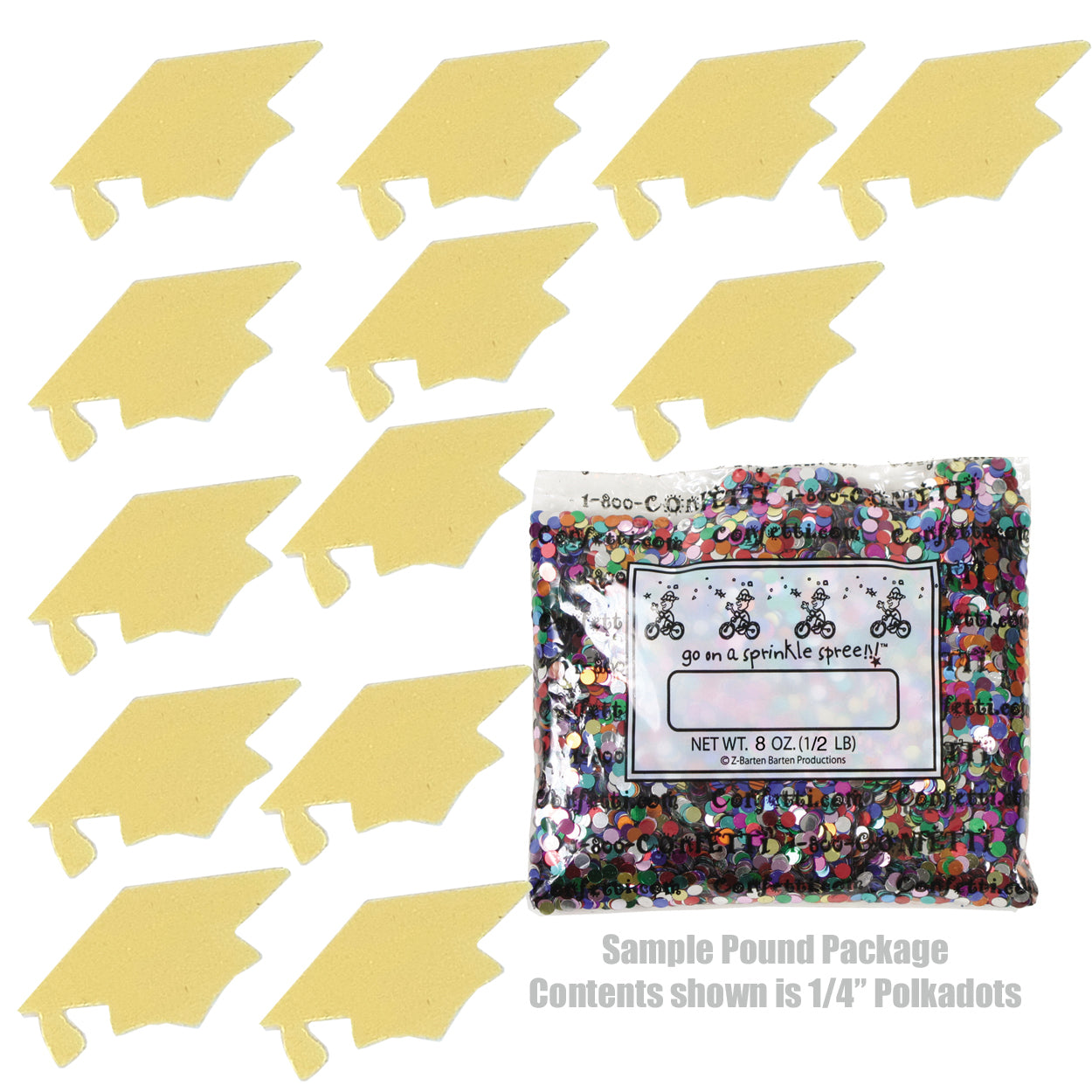 Confetti Grad Cap Yellow 