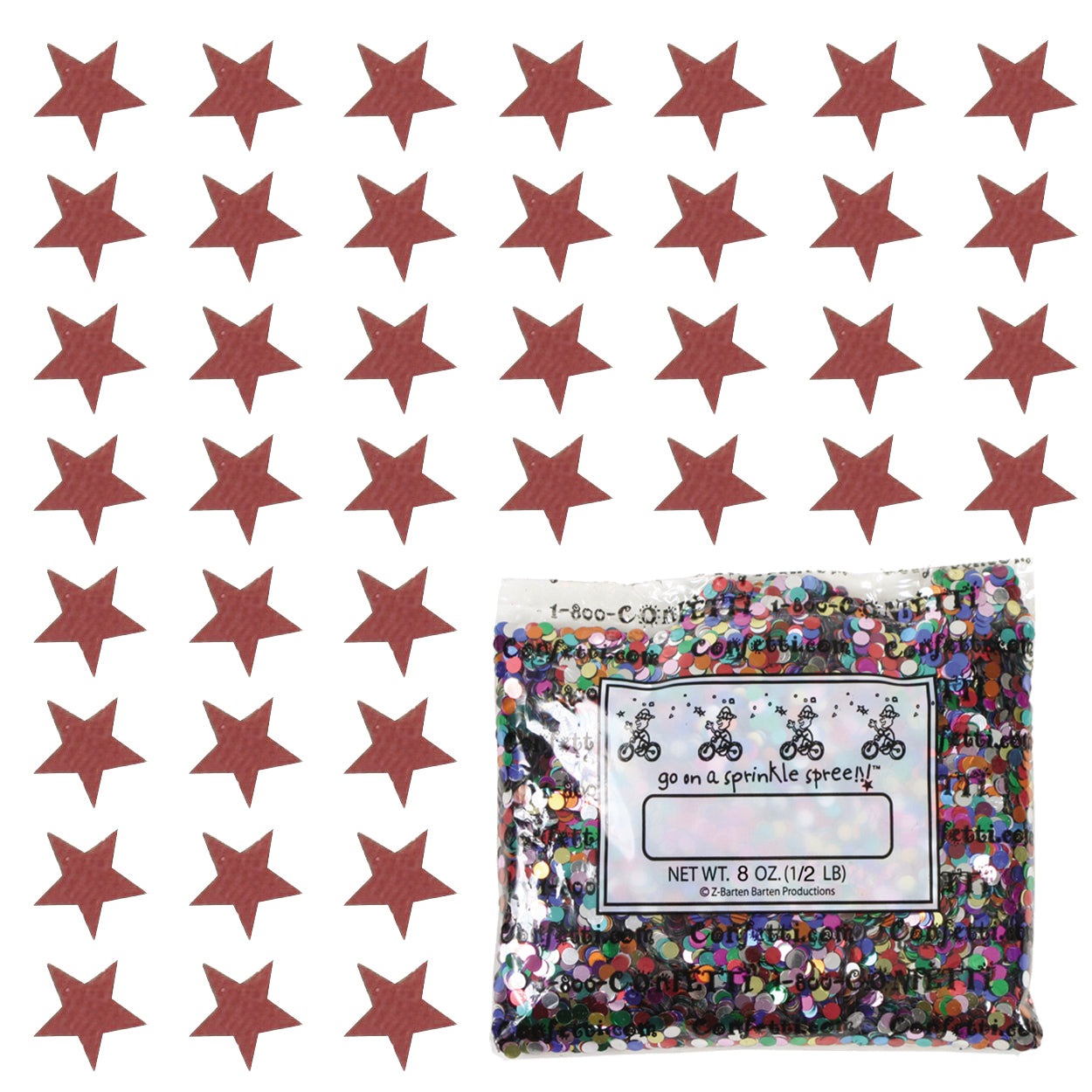 Confetti Star 1/4" Burgundy 