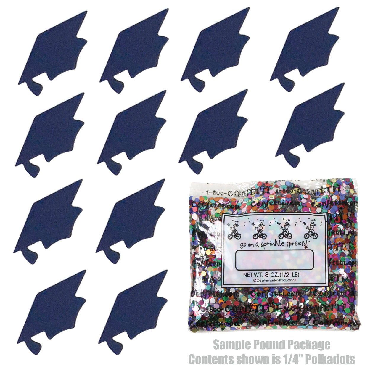 Confetti Grad Cap Blue Navy 