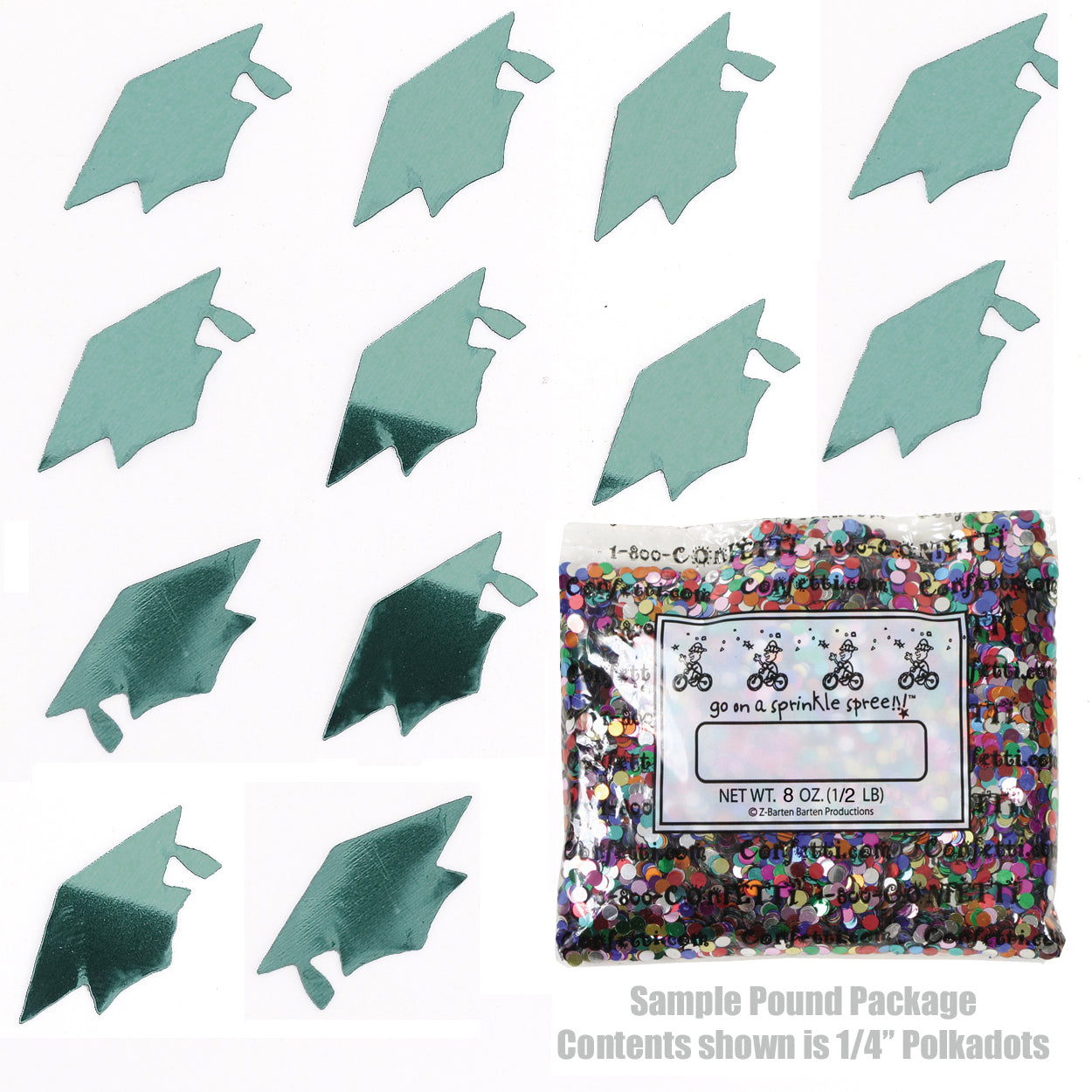 Confetti Grad Cap Green Hunter 