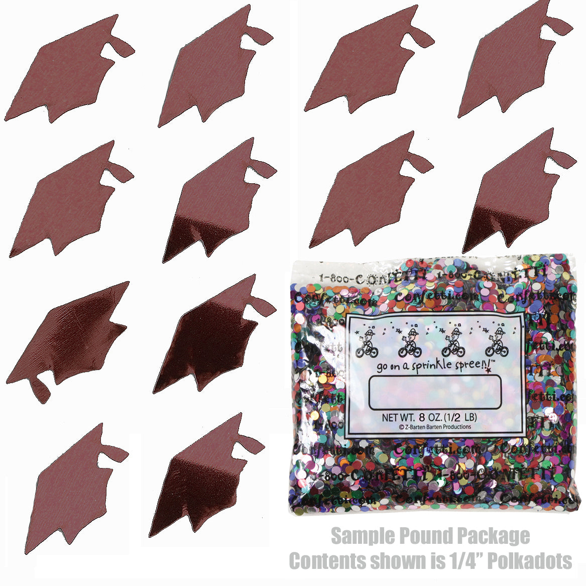 Confetti Grad Cap Burgundy 