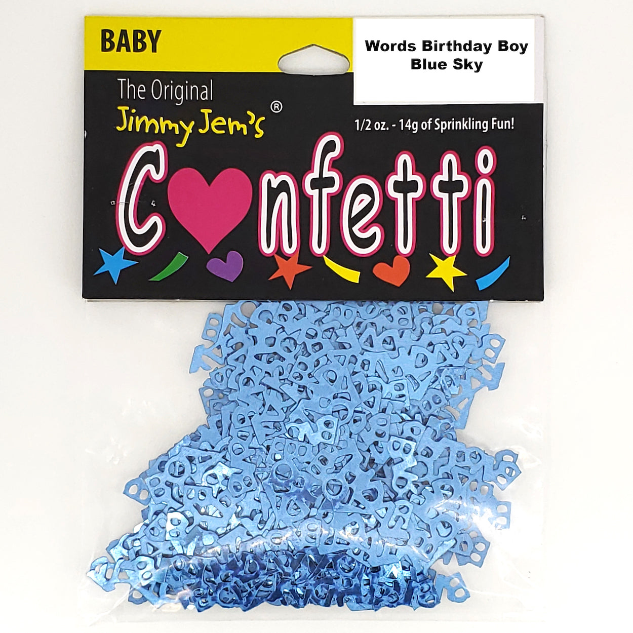 Confetti Word BIRTHDAY BOY Blue Sky 